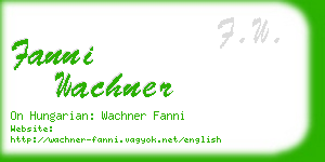 fanni wachner business card